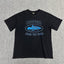 Blue Graphic Print Black T-Shirt Unisex Streetwear Casual Short Sleeve Tee