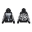 Men's Monochrome Skeleton Graphic Oversized Hoodie – Vintage Streetwear Pullover Sweatshirt