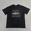 Beige Graphic Print Black T-Shirt Unisex Streetwear Casual Short Sleeve Tee
