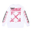 Off-White Pink Brush Arrow Graphic Sweatshirt White