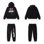 SP5DER Heart Web Graphic Pullover Hoodie and Sweatpants Matching Set - Black / Red