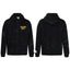 Gallery Dept Black Marble Tie‑Dye Yellow Logo Full Zip Up Hoodie