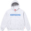 Supreme Collegiate Logo Zip-Up Hooded Sweatshirt - Heather Grey / Light Blue