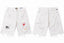 Gallery Dept. Raw-Edge Distressed Paint Splatter Denim Shorts - White