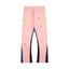 Gallery Dept. "DEPT." Vertical Logo Paint Splatter Contrast Panel Sweatpants - Pink