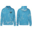 Gallery Dept Blue Marble Tie‑Dye Black Logo Full Zip Up Hoodie