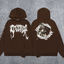 REVENGE Angel Graphic Fleece Hoodie – Brown