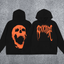 REVENGE Orange Skull Graphic Pullover Hoodie