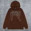 REVENGE Brown Outline Graphic Pullover Hoodie