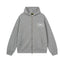 Grey Zip Up Hoodie Unisex Streetwear Casual Hooded Jacket