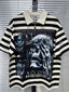 MAJESTIK Skull Stripe Polo Tee