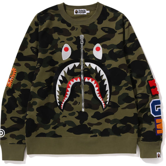 BAPE MENS 1ST CAMO SHARK CREWNECK SWEATSHIRT Hover Image