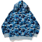 ABC CAMO POLYESTER RELAXED FIT SHARK FULL ZIP HOODIE MENS