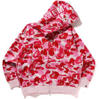 ABC CAMO POLYESTER RELAXED FIT SHARK FULL ZIP HOODIE MENS