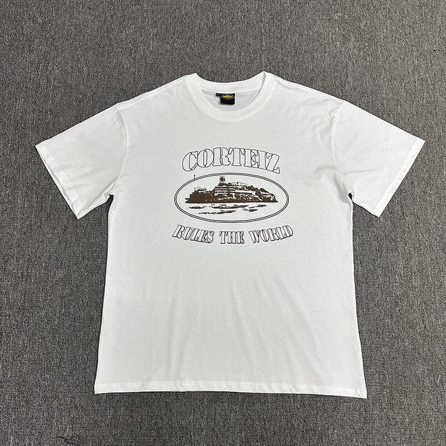 Vintage Graphic Print White T-Shirt Unisex Streetwear Casual Short Sleeve Tee Hover Image