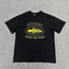 Yellow Graphic Print Black T-Shirt Unisex Streetwear Casual Short Sleeve Tee