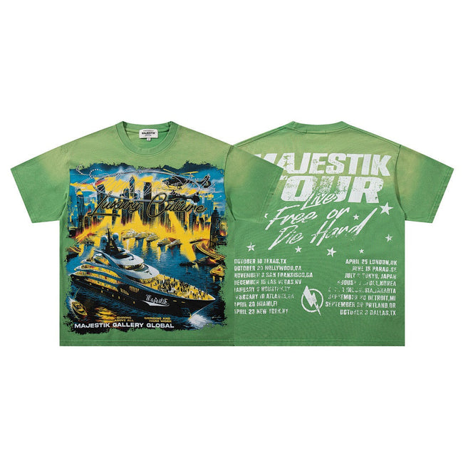 MAJESTIK Vintage Yacht Graphic T-Shirt Hover Image