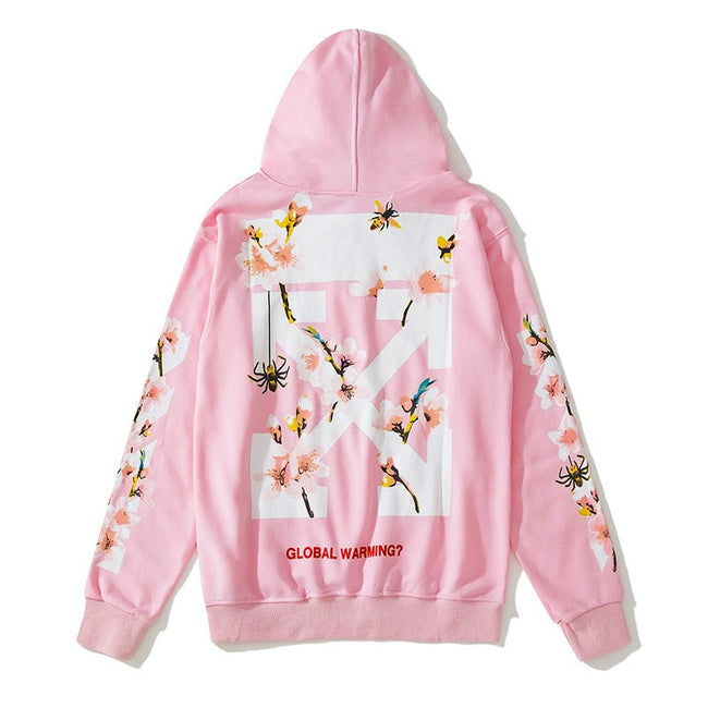 Off-White Floral Arrow Hoodie Pink Hover Image
