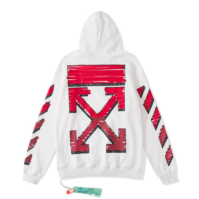 Off-White White Red Arrow Graphic Hoodie Hover Image