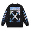 Off-White Blue Artwork Arrow Graphic Sweatshirt Black