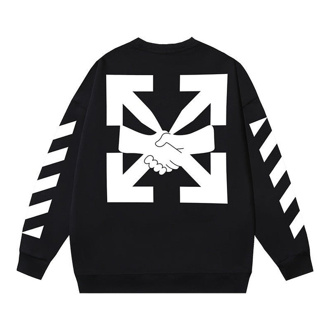 Off-White Arrow Handshake Graphic Sweatshirt Black Hover Image