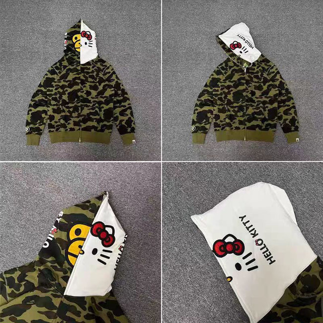 BAPE x Hello Kitty Shark Full Zip Hoodie Camo Edition Hover Image