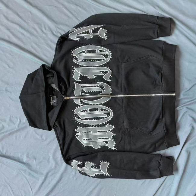 EMOTION Gothic Logo Graphic Zip Up Hoodie Hover Image