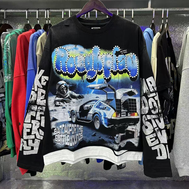 Roughplay Space Future Graphic Long Sleeve T-Shirt Hover Image