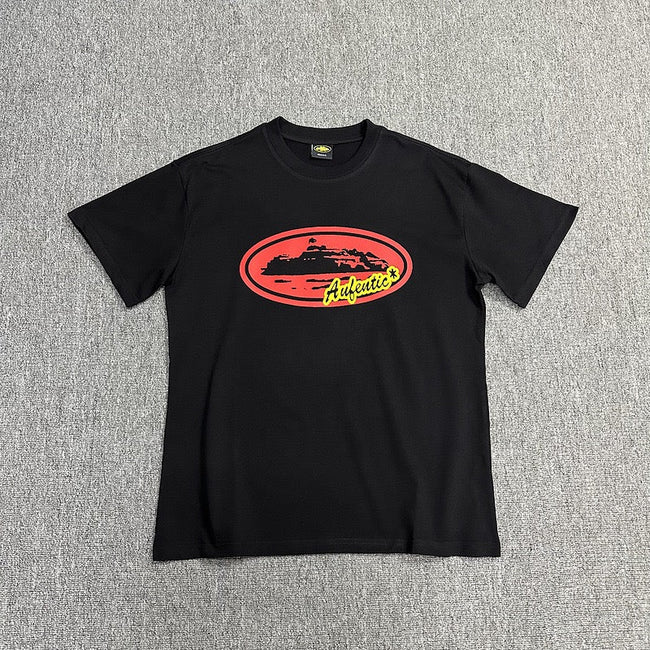 Vintage Graphic Print Black T-Shirt Unisex Streetwear Casual Tee Hover Image