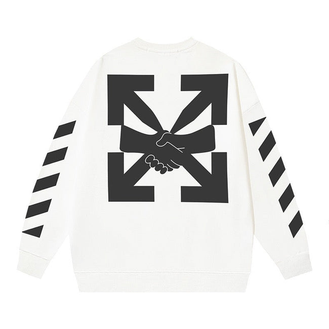 Off-White Arrow Handshake Graphic Sweatshirt White Hover Image
