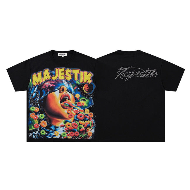 MAJESTIK Space Graphic Futuristic T-Shirt Hover Image