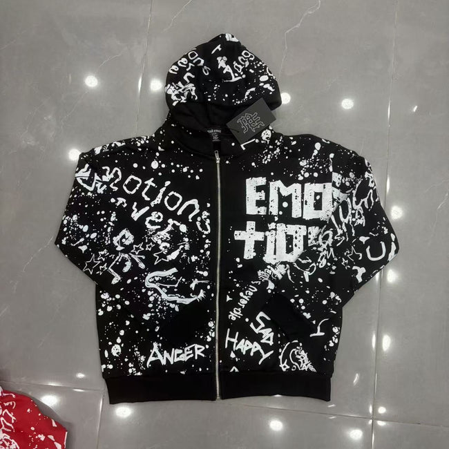 EMOTION Emotions Never Die Graffiti Paint Zip Hoodie Hover Image