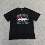 Black Graphic Print T-Shirt Unisex Streetwear Casual Short Sleeve Tee