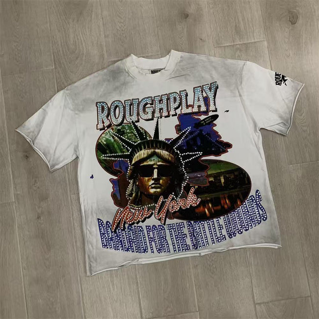 Vintage Statue Graphic T-Shirt Men's Oversized Streetwear Short Sleeve Tee Hover Image