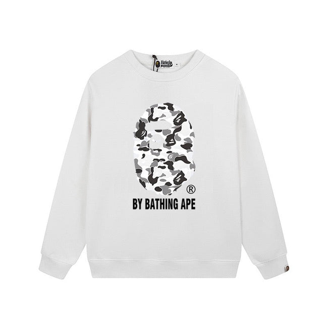 BAPE Grey Camo Ape Head Crewneck Sweatshirt White Hover Image