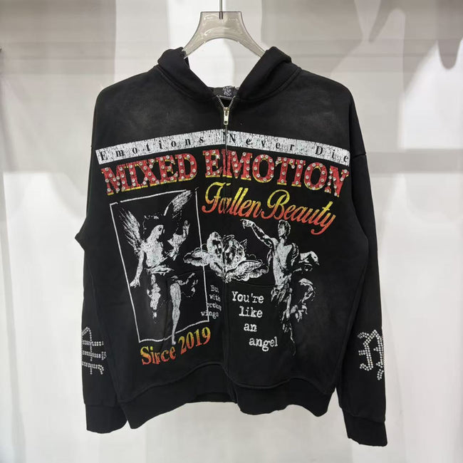 EMOTION Fallen Beauty Graphic Zip Hoodie Hover Image
