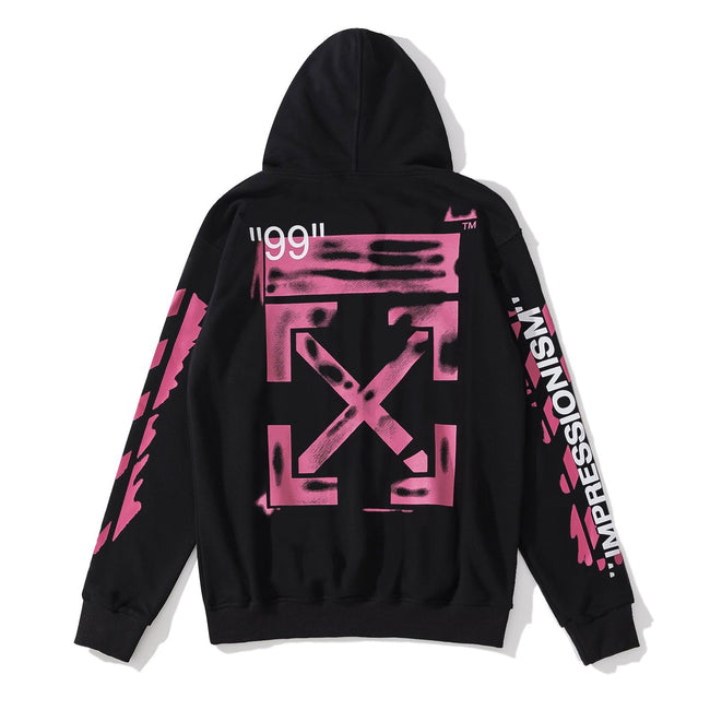 Off-White™ Black Pink Arrow Graphic Pullover Hoodie Hover Image