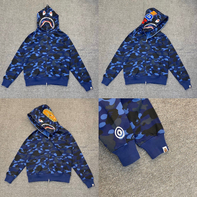 BAPE Shark Camo Full Zip Hoodie Hover Image