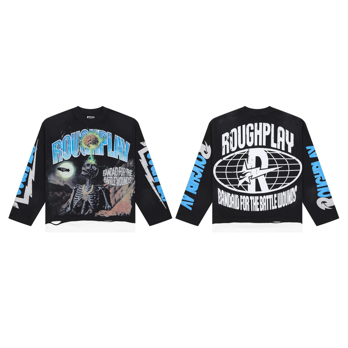 Men's Vintage Skeleton Graphic Oversized Long Sleeve T-Shirt – Retro Streetwear Cotton Tee
