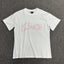 Pink Outline Graphic Print White T-Shirt Unisex Streetwear Casual Short Sleeve Tee