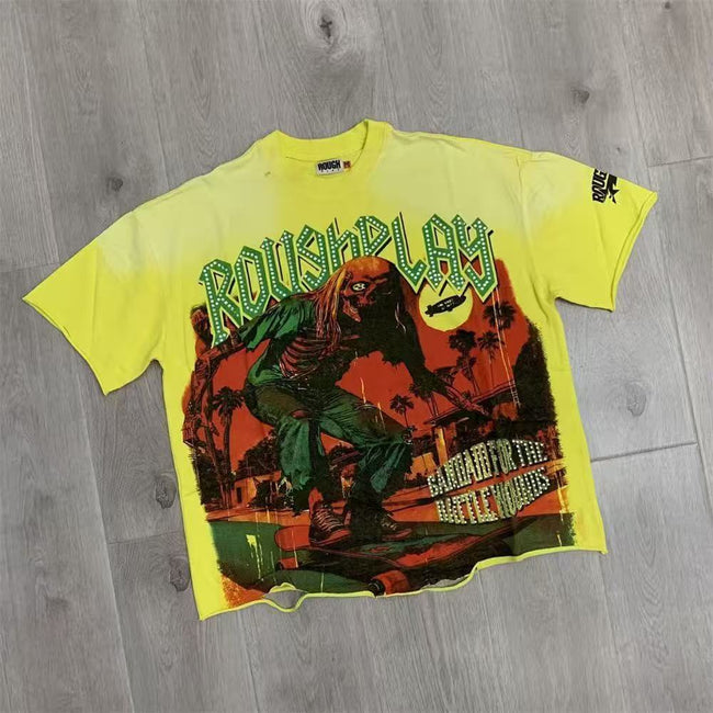 Roughplay Neon Graphic Oversized T-Shirt Hover Image