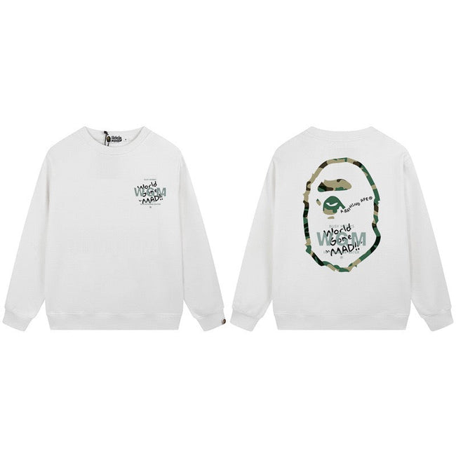 BAPE World Wide Mad Ape Head Graphic Crewneck Sweatshirt White Hover Image