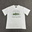 Green Graphic Print White T-Shirt Unisex Streetwear Casual Short Sleeve Tee