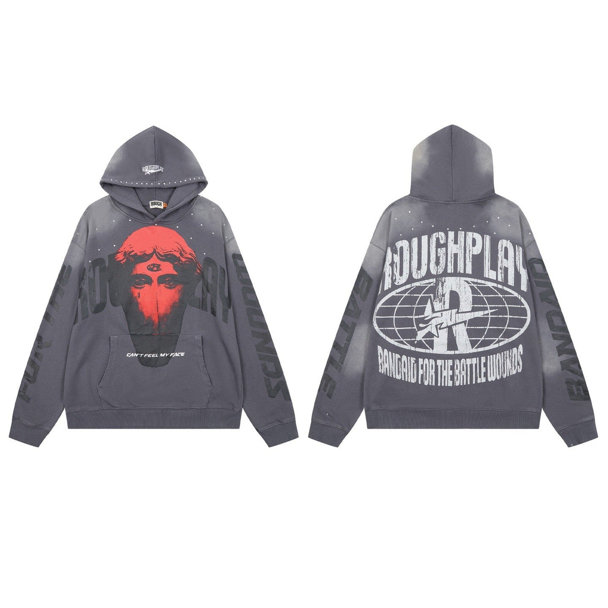 Men's Vintage Statue Graphic Oversized Hoodie – Gothic Streetwear Pullover Sweatshirt