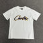 Navy Gold Graphic Print White T-Shirt Unisex Streetwear Casual Short Sleeve Tee