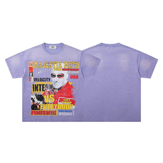 MAJESTIK Moto Speedway Graphic T-Shirt Hover Image