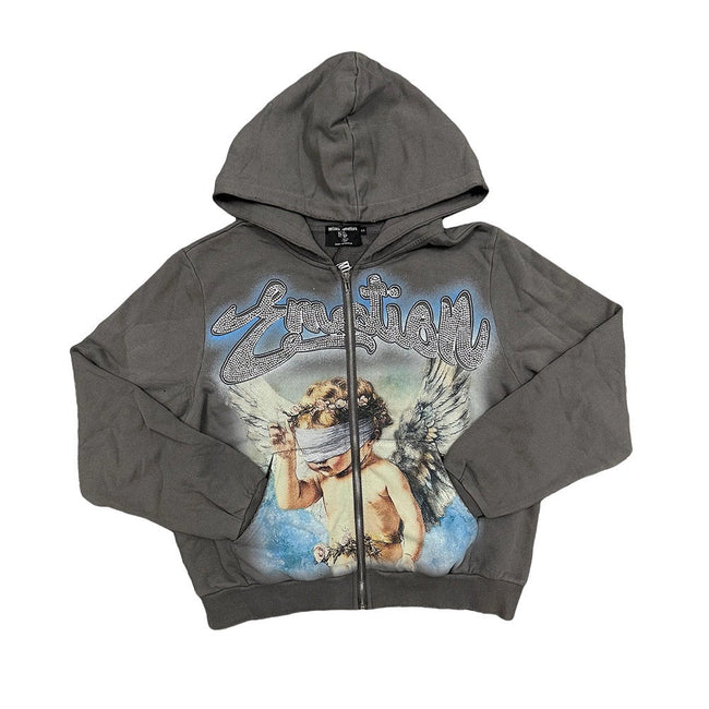 EMOTION Angel Graphic Zip Up Hoodie Hover Image