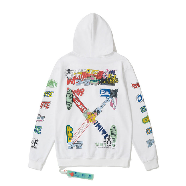 Off-White Colorful Graphic Arrow Hoodie White Hover Image