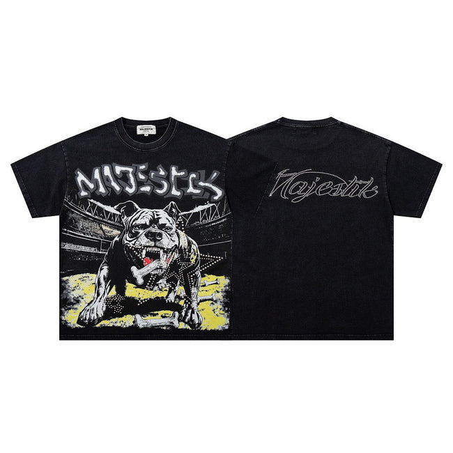 MAJESTIK Bulldog Graphic Vintage T-Shirt Hover Image