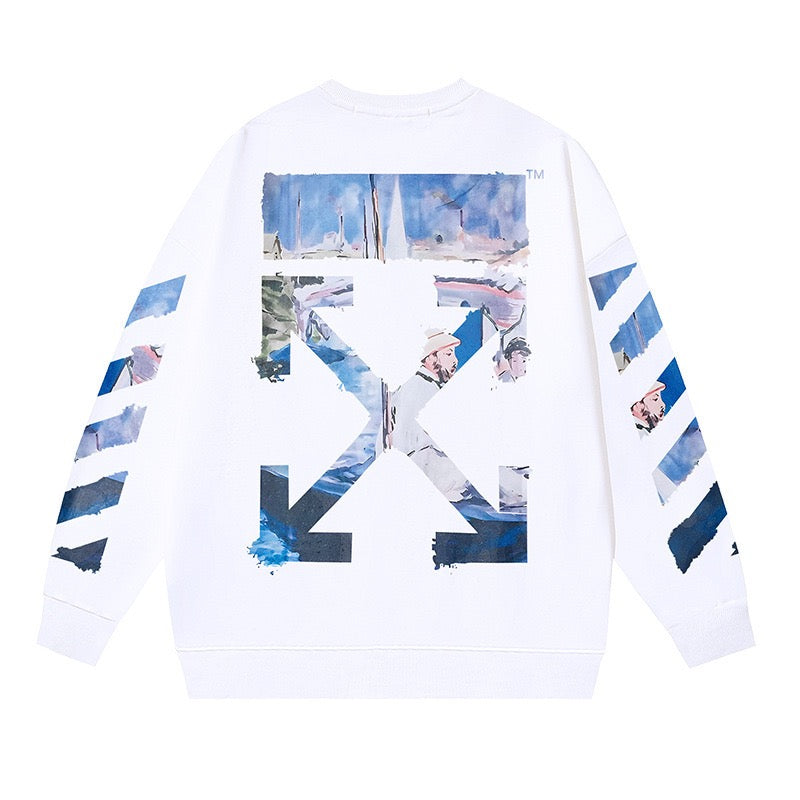 Off-White™ Blue Graphic Arrow Crewneck Sweatshirt